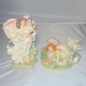 Seraphim Classics Garden of Angels Sarah & Charise Lot 2 Porcelain Figurines 7"